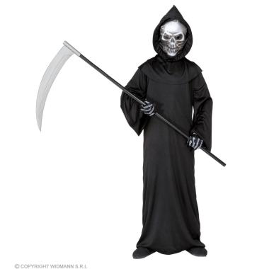 Costume mietitore nero cappuccio grim reaper
