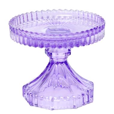 Porta candela natalizio 1 posto vetro kristal viola Ø 10 cm
