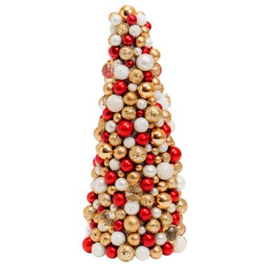 Albero di Natale 35 cm perle rosso