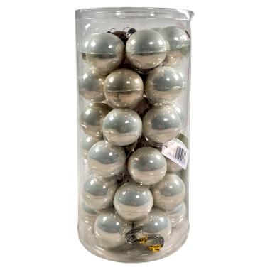 Pallina natalizia vetro bianco perla Set 36 pz