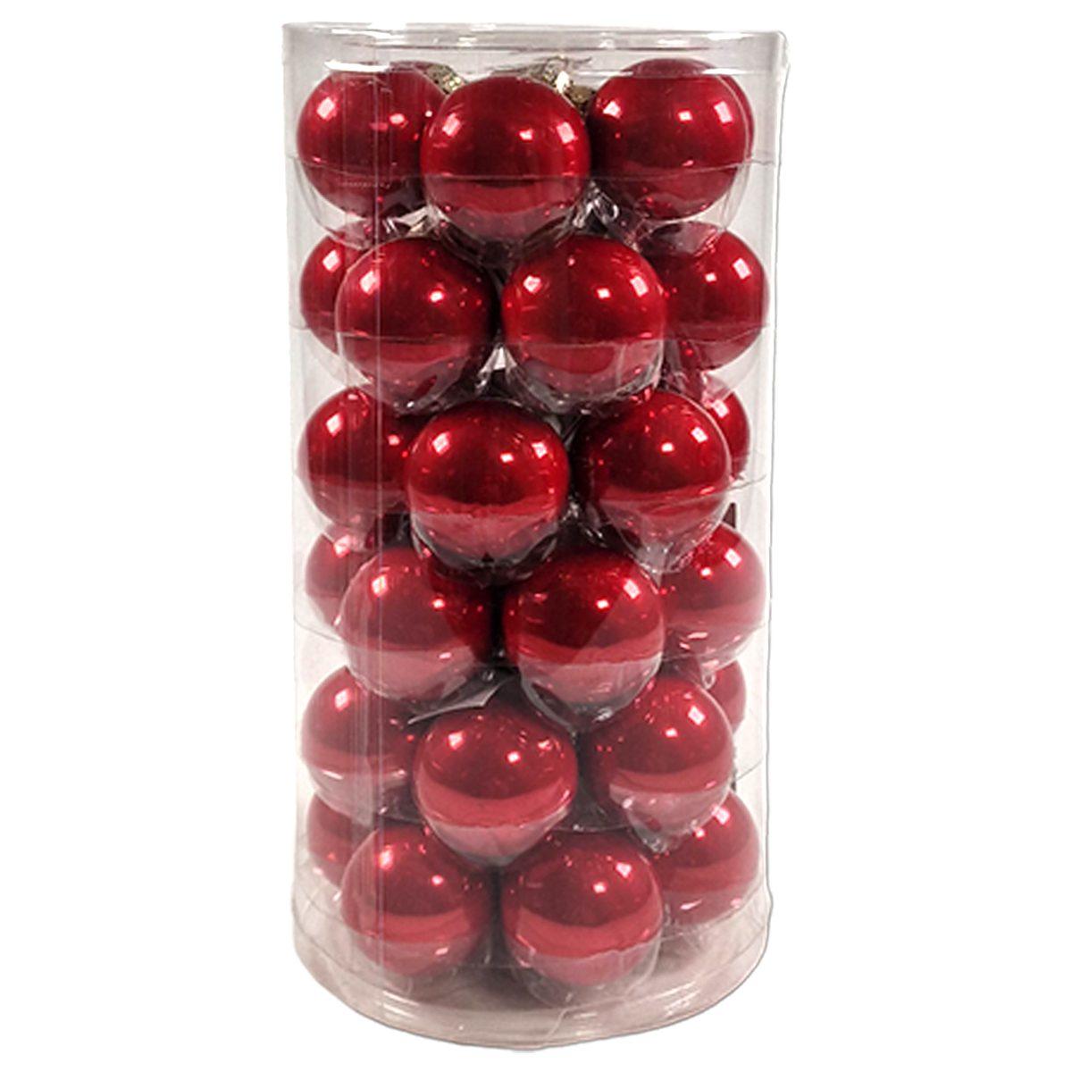 Pallina natalizia vetro rosso porpora Set 36 pz