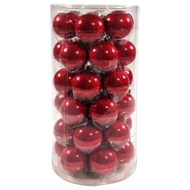 Pallina natalizia vetro rosso porpora Set 36 pz