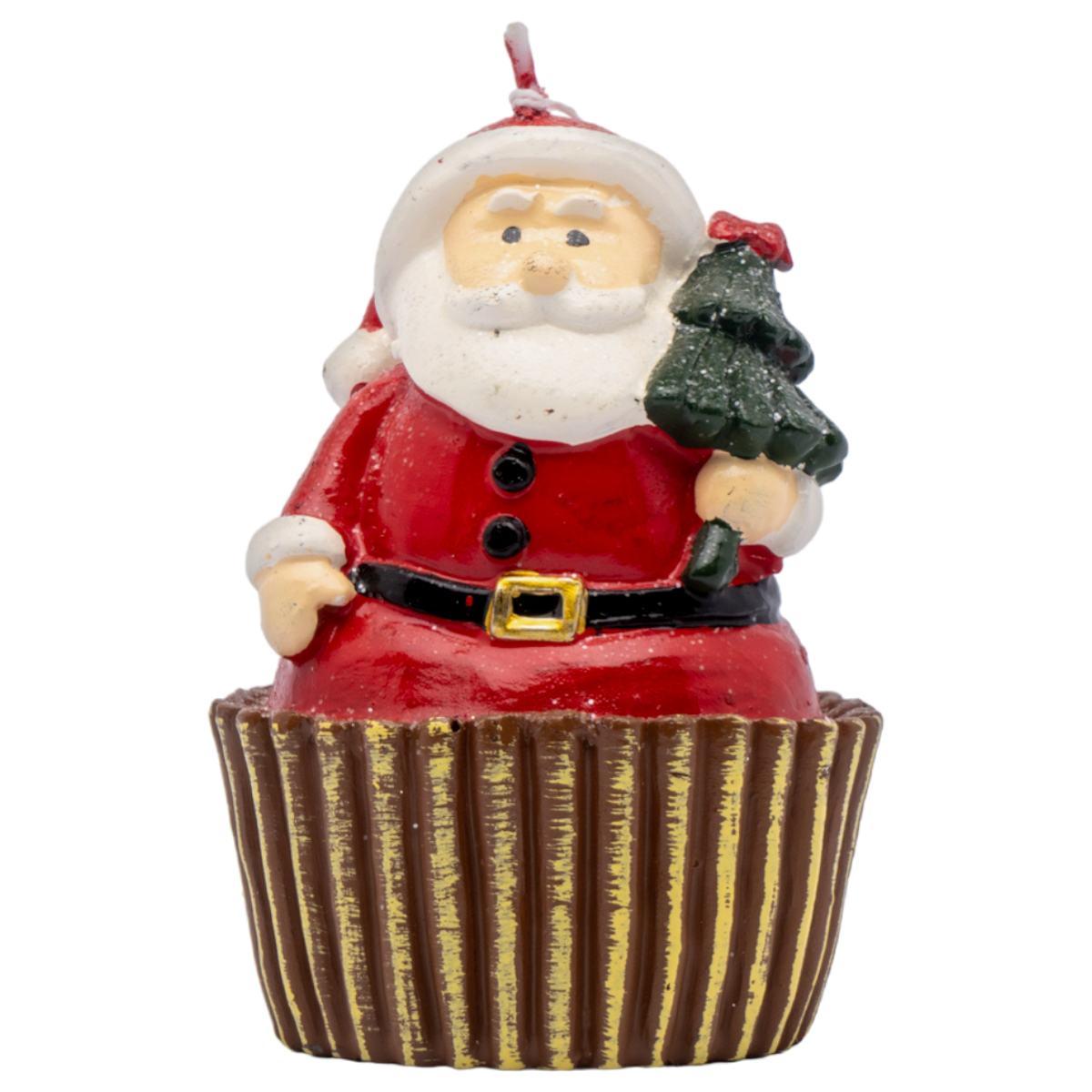 Candela natale babbo natale 7 x 11 cm