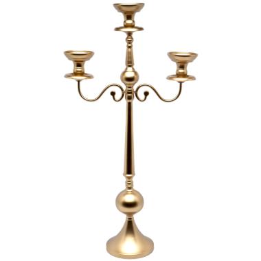 Candelabro 3 posti candela metallo oro