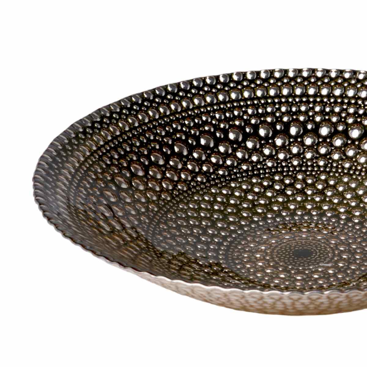 Piatto Tavola Vetro Mille Bolle Verde Oro cm.Ø30 |Silani