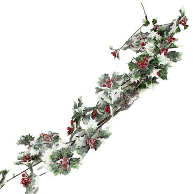 Ghirlanda natalizia verde agrifoglio 180 cm