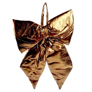 Decorazione natalizia fiocco metallic oro antico 27 x 34 cm