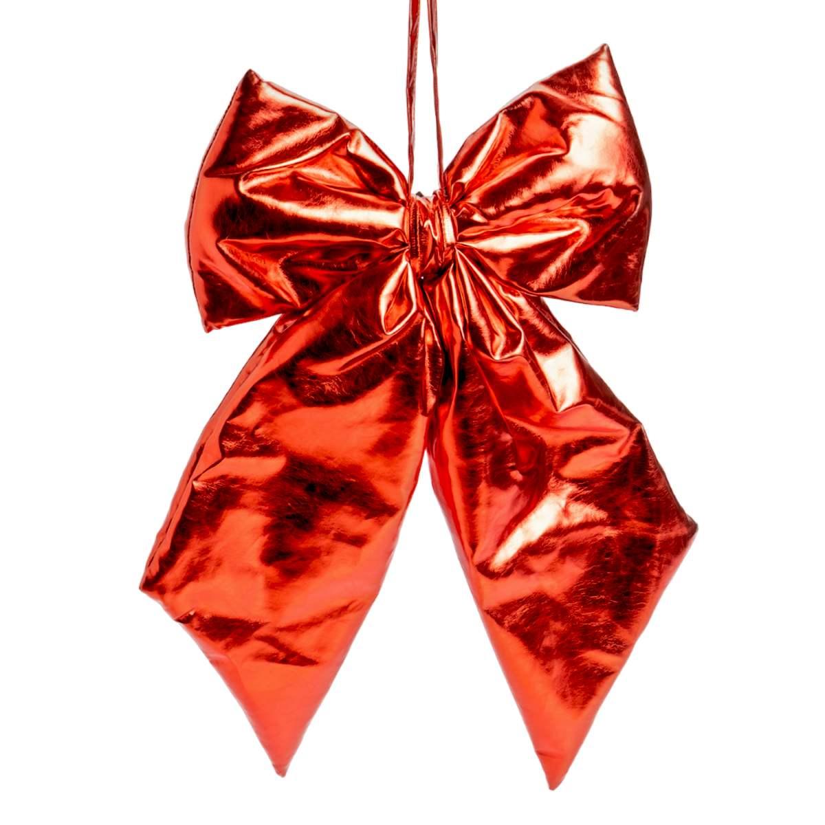 Decorazione natalizia fiocco metallic rosso 27 x 34 cm