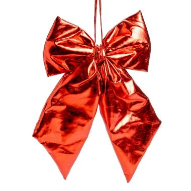 Decorazione natalizia fiocco metallic rosso 27 x 34 cm
