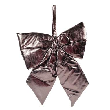 Decorazione natalizia fiocco metallic tortora 27 x 34 cm