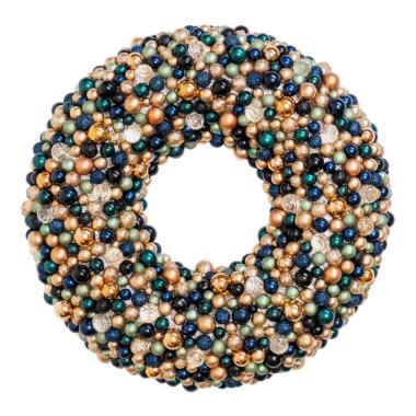 Ghirlanda natalizia perle mini ball verde oro Ø 50 cm
