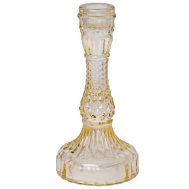 Porta candela natalizio 1 postovetro kristal ambra Ø 9 cm