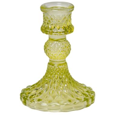 Porta candela natalizio 1 posto vetro kristal verde Ø 8 cm