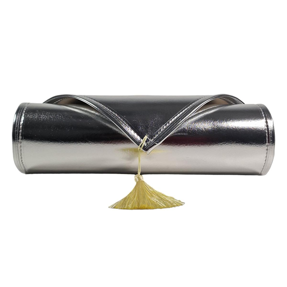 Runner metallic argento 33 x 180 cm