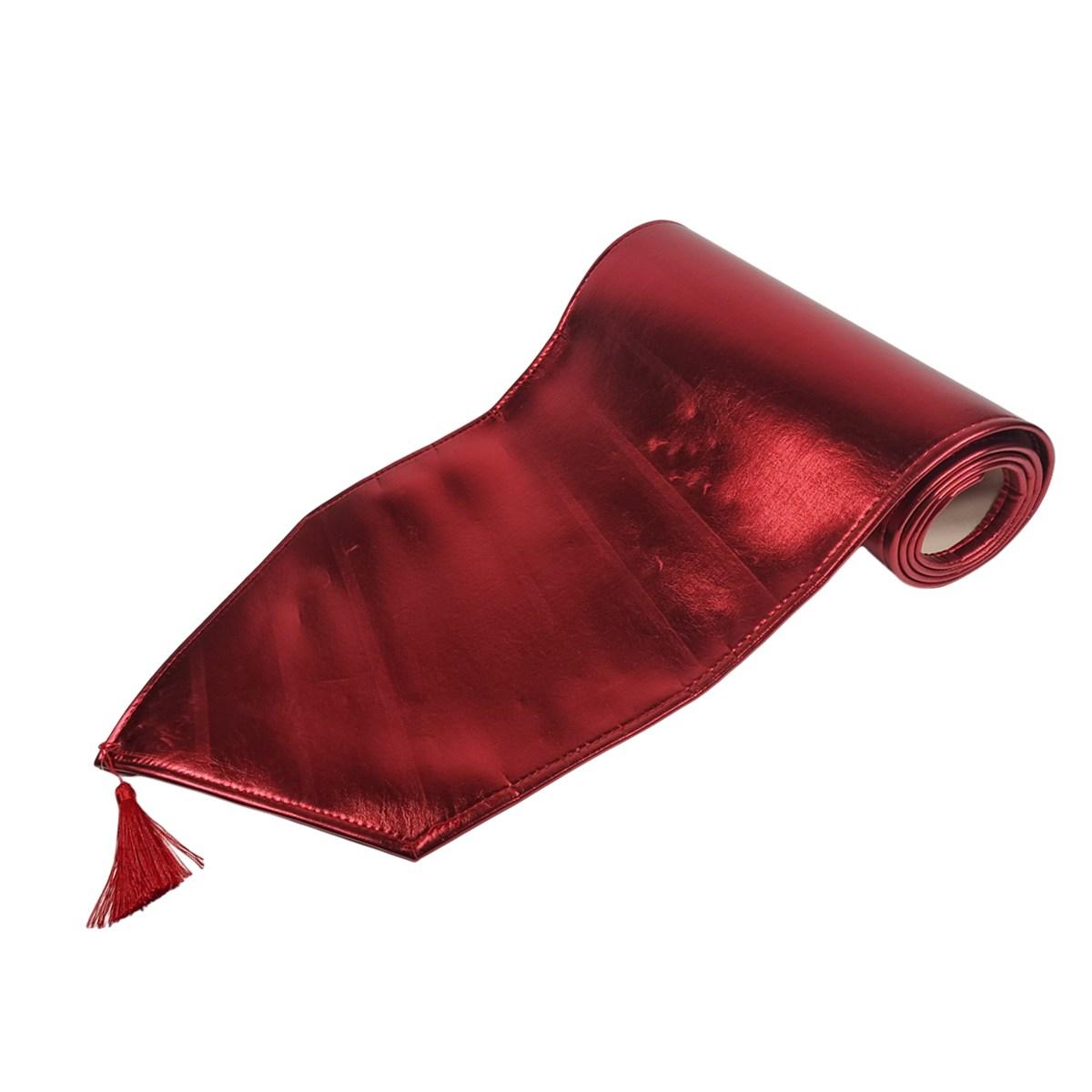 Runner metallic rosso 33 x 180 cm