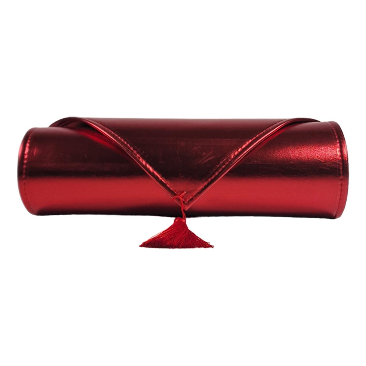 Runner metallic rosso 33 x 180 cm
