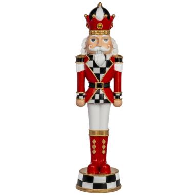Soldatino schiaccianoci scacchi bianco rosso 36 cm