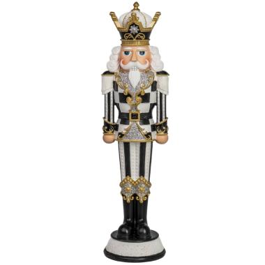 Soldatino schiaccianoci scacchi bianco nero 36 cm
