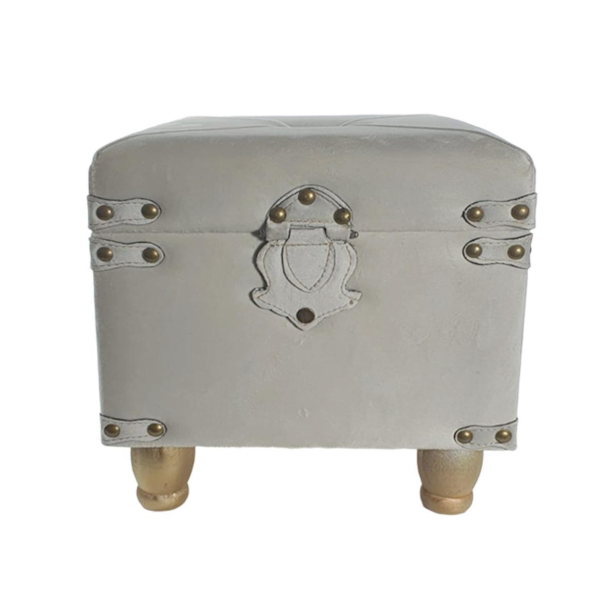 Baule legno velluto bianco