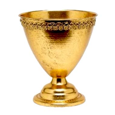 Vaso metallo coppa retrò oro 21 x 27 cm