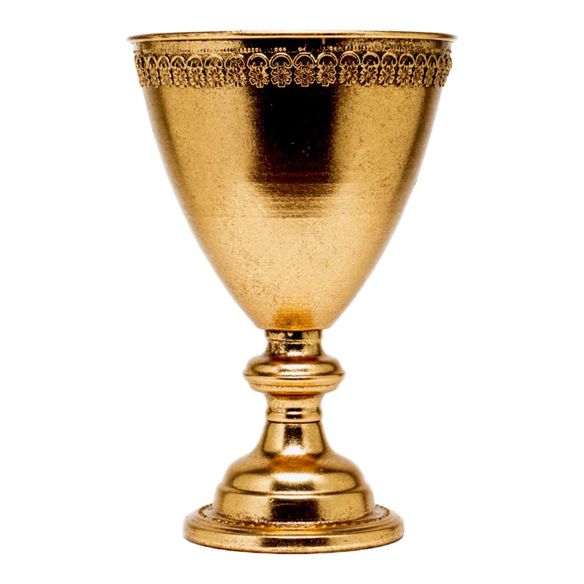Vaso metallo coppa retrò oro 22 x 33 cm