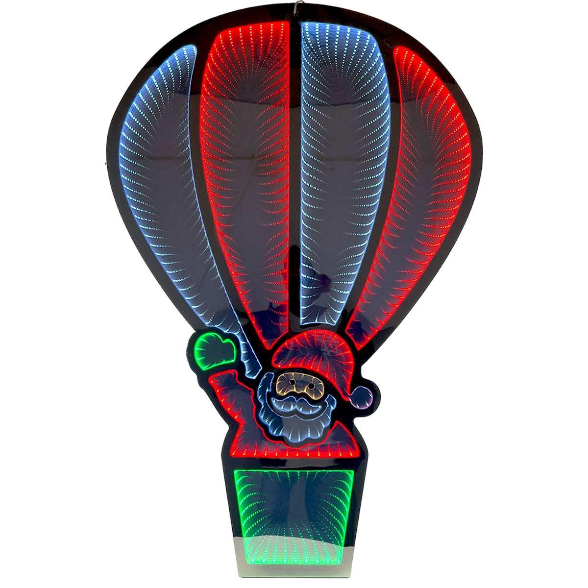 Luci di natale interno led 3d mongolfiera babbo natale 58 x 1,5 x 89 cm