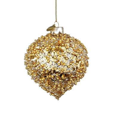Pallina natalizia vetro cipolla oro reflect Ø 8 cm