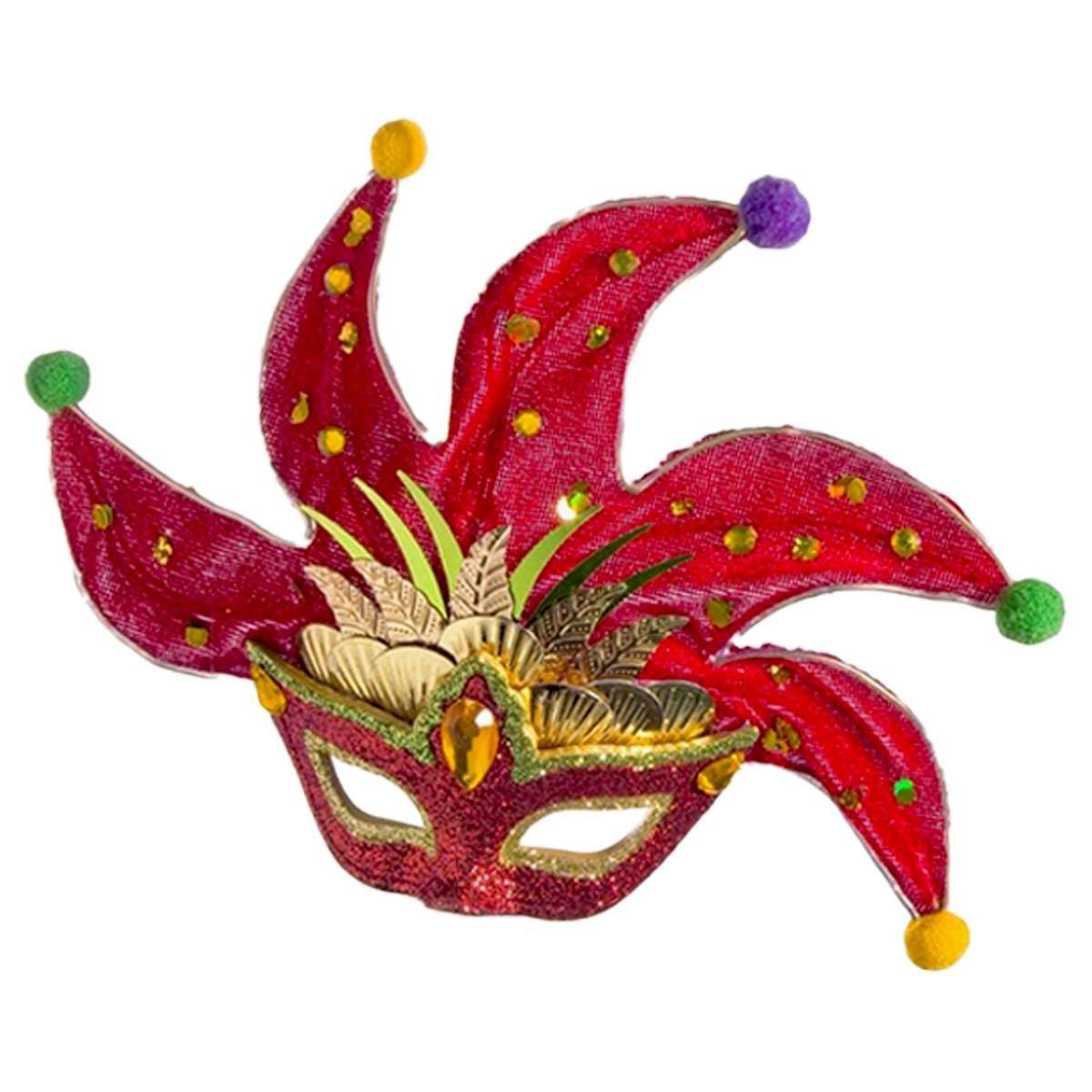 Mascherina giullare rossa 17 x 11 cm