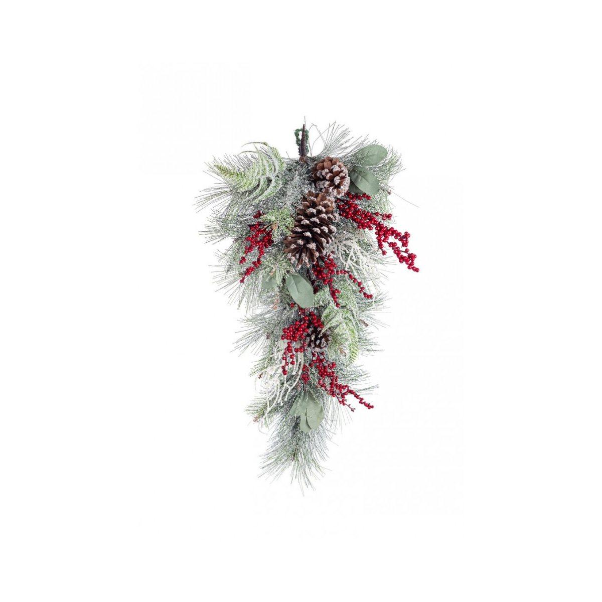 Ghirlanda natalizia cherryl bacche rosso goccia Ø 60 cm