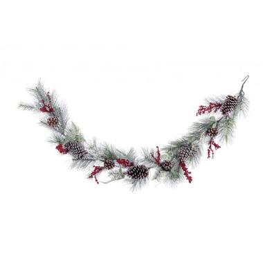 Ghirlanda natalizia cherryl bacche rosso 180 cm