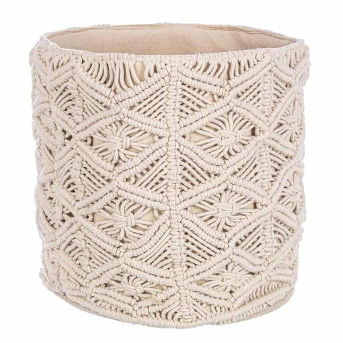 Cesto macrame avorio