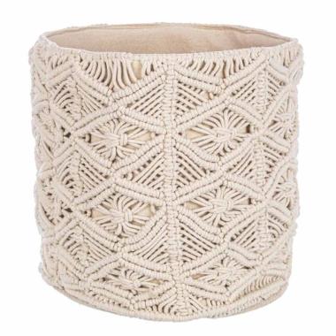 Cesto macrame avorio