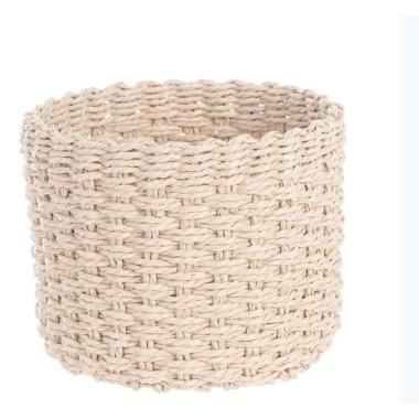 Cesto carta tondo beige