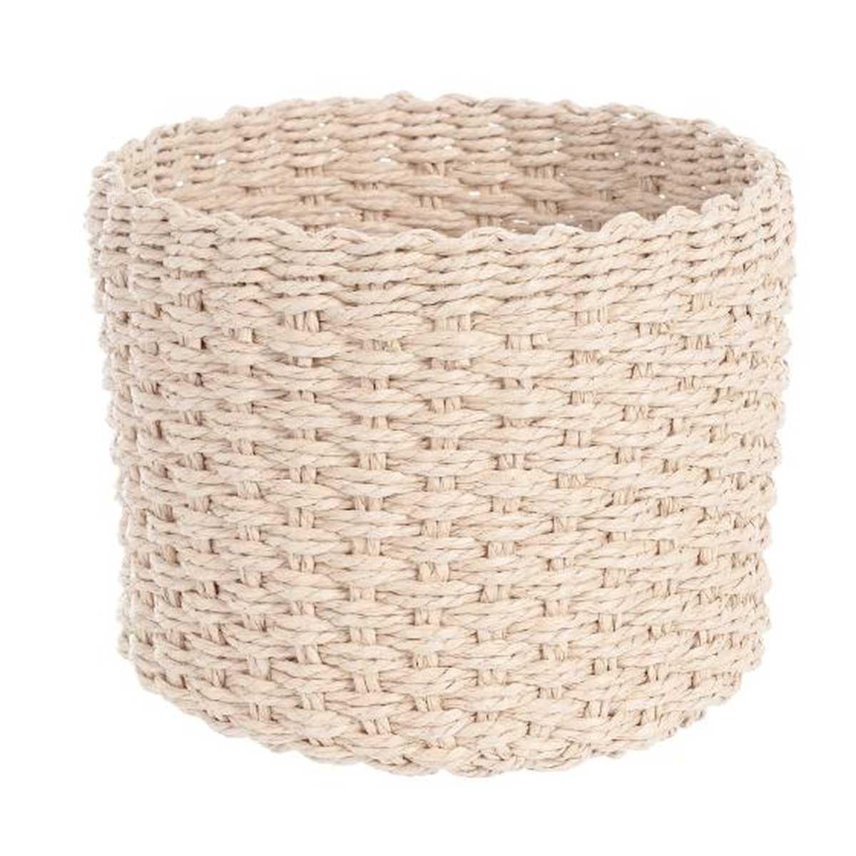 Cesto carta tondo beige