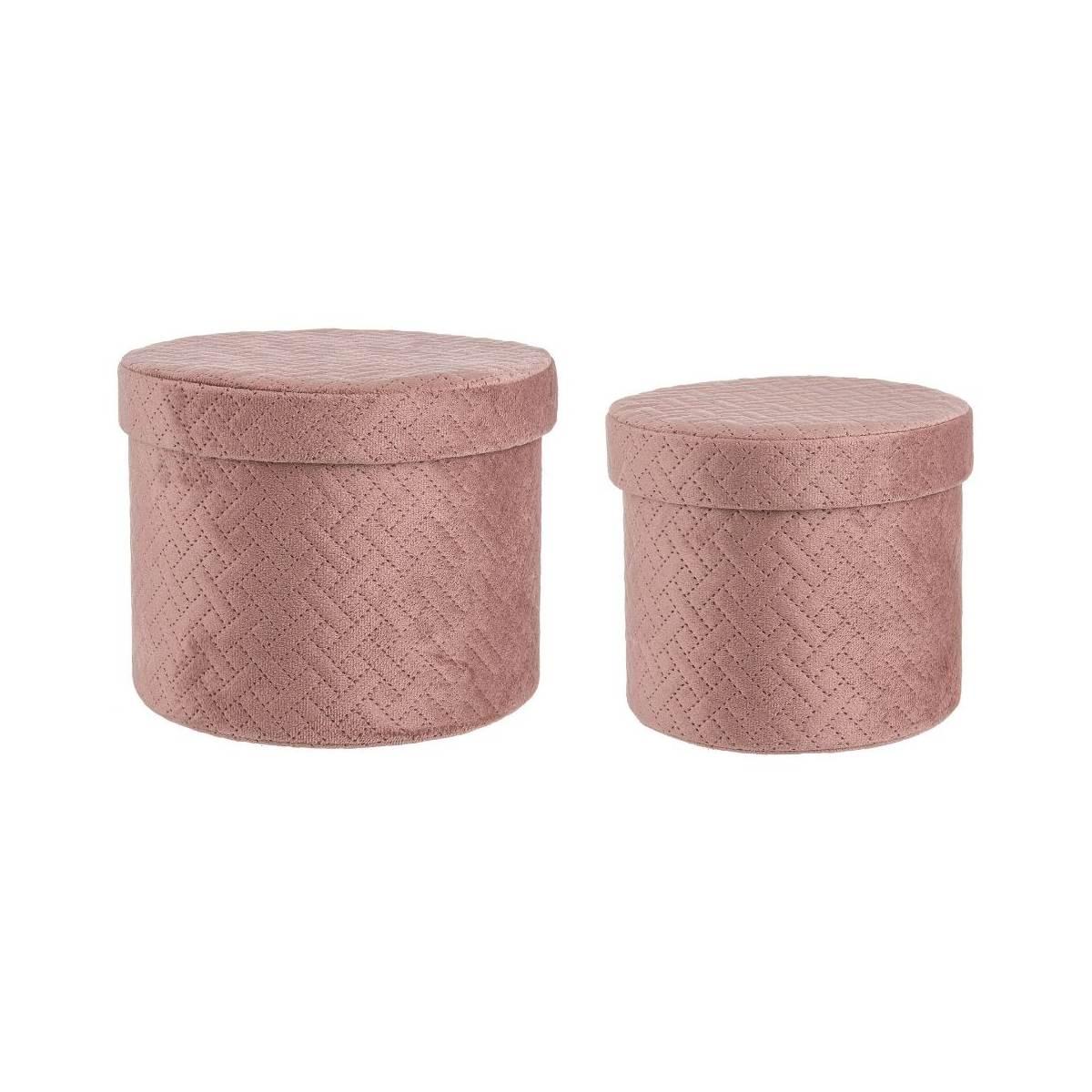 Scatola cartone velluto rosa coperchio