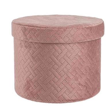 Scatola cartone velluto rosa coperchio