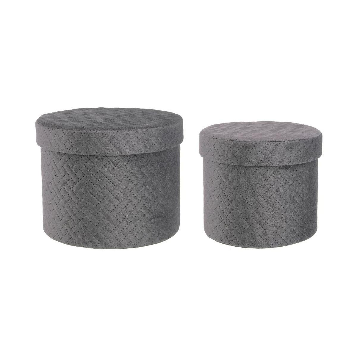 Scatola cartone velluto grigio coperchio