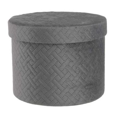Scatola cartone velluto grigio coperchio