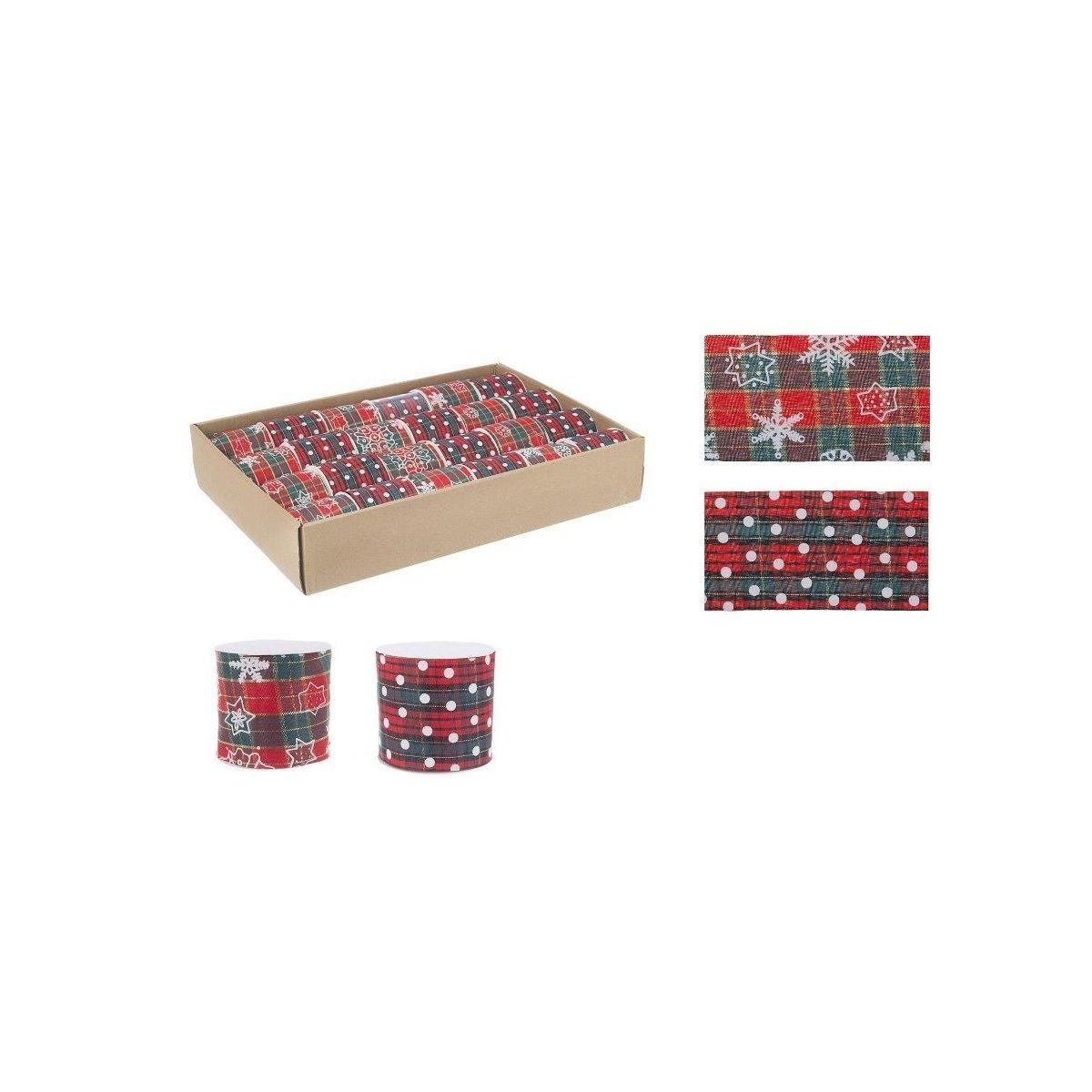 Nastro natalizio tartan 6,3 x 270 cm