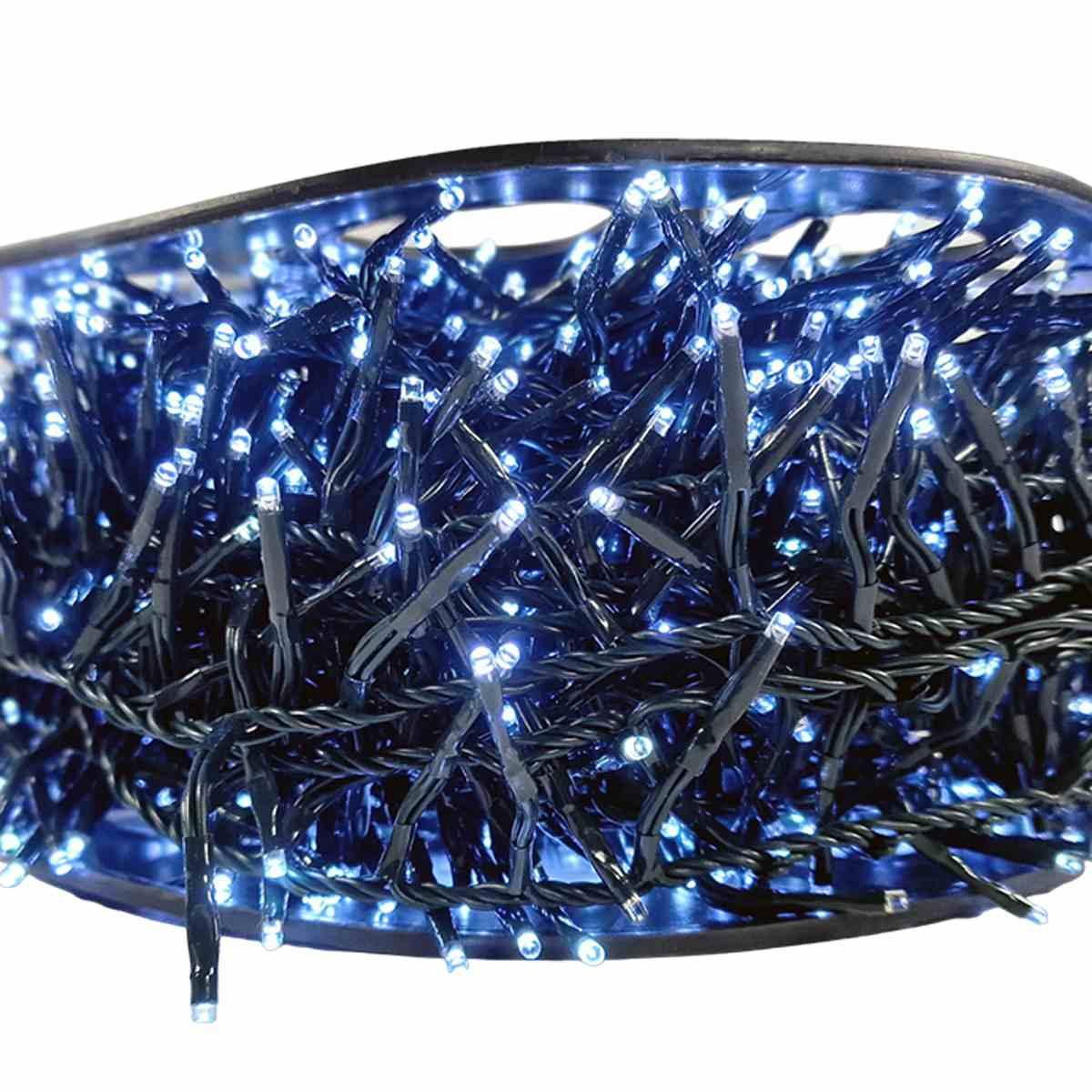 Luci di natale esterno 1500 led cluster bianco freddo 30 prolungabile