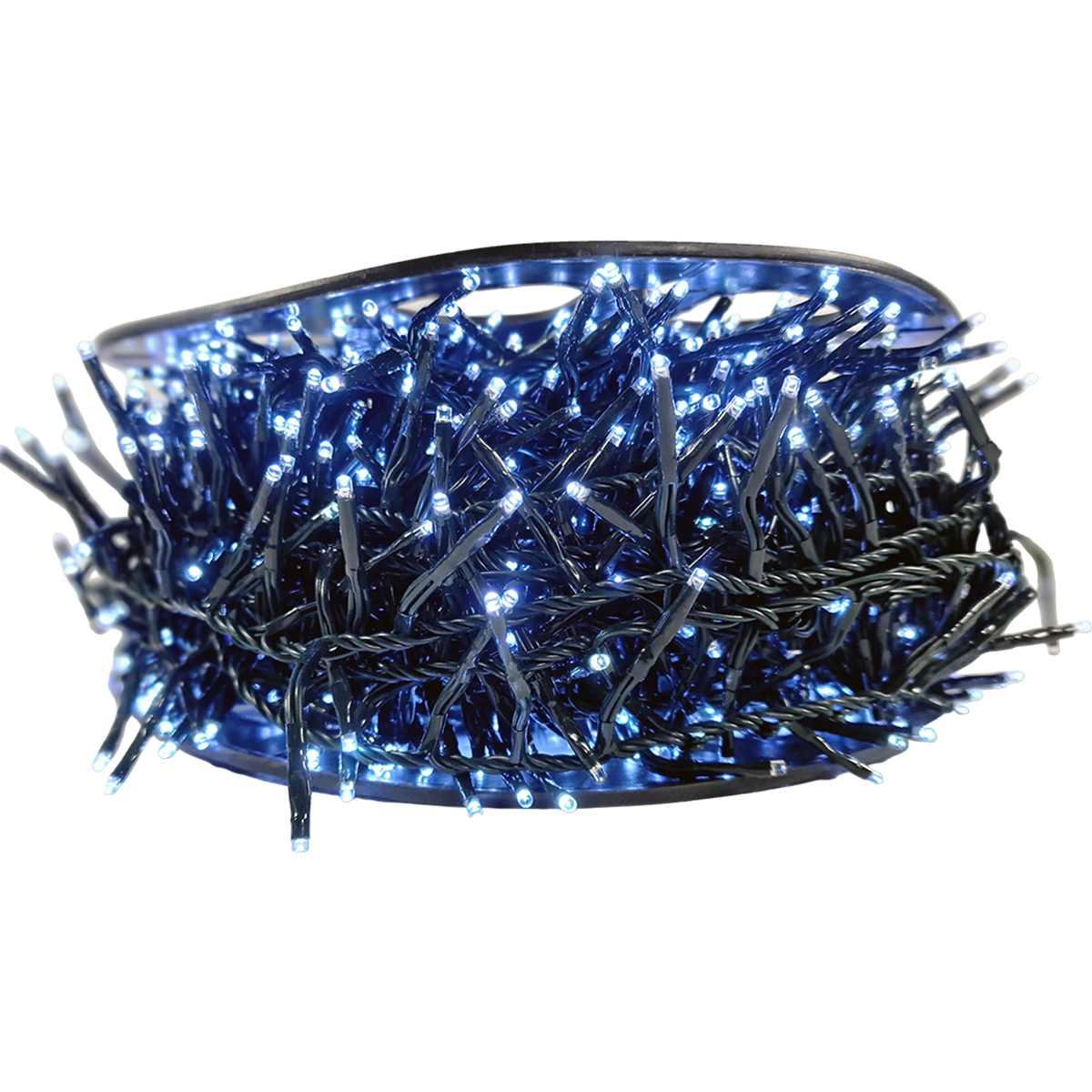 Luci di natale esterno 1500 led cluster bianco freddo 30 prolungabile