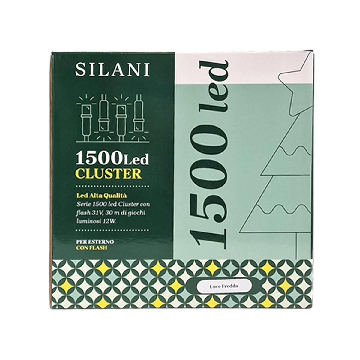 Luci di natale esterno 1500 led cluster bianco freddo 30 prolungabile