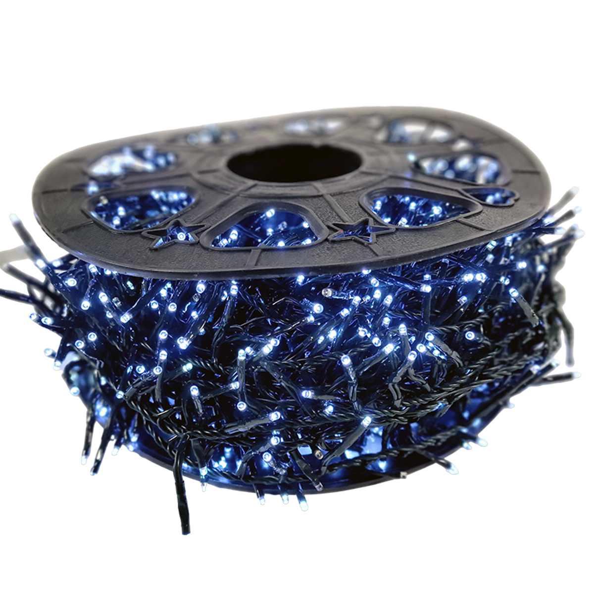 Luci di natale esterno 1500 led cluster bianco freddo 30 prolungabile