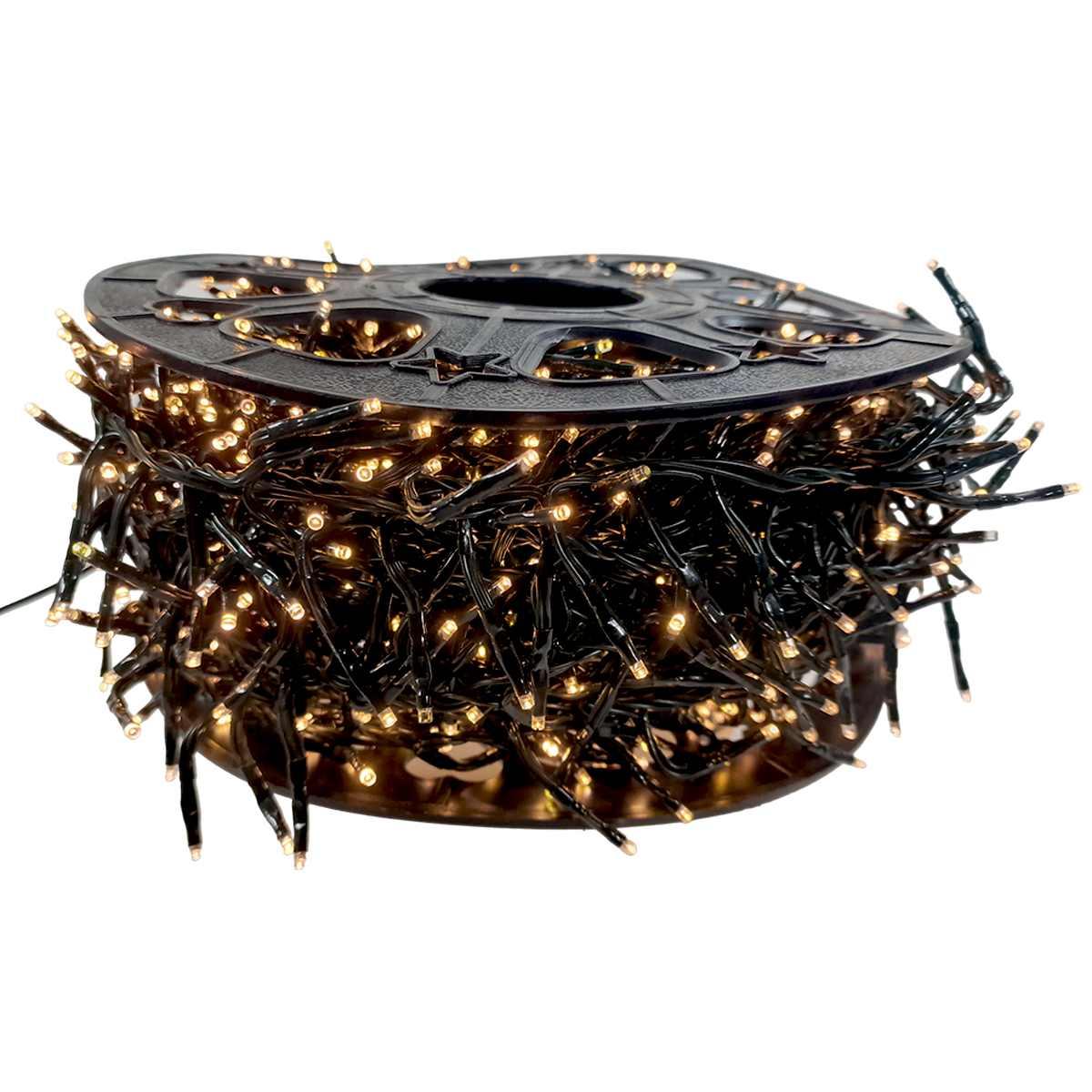 Luci di natale esterno 1500 led cluster bianco caldo 30 prolungabile