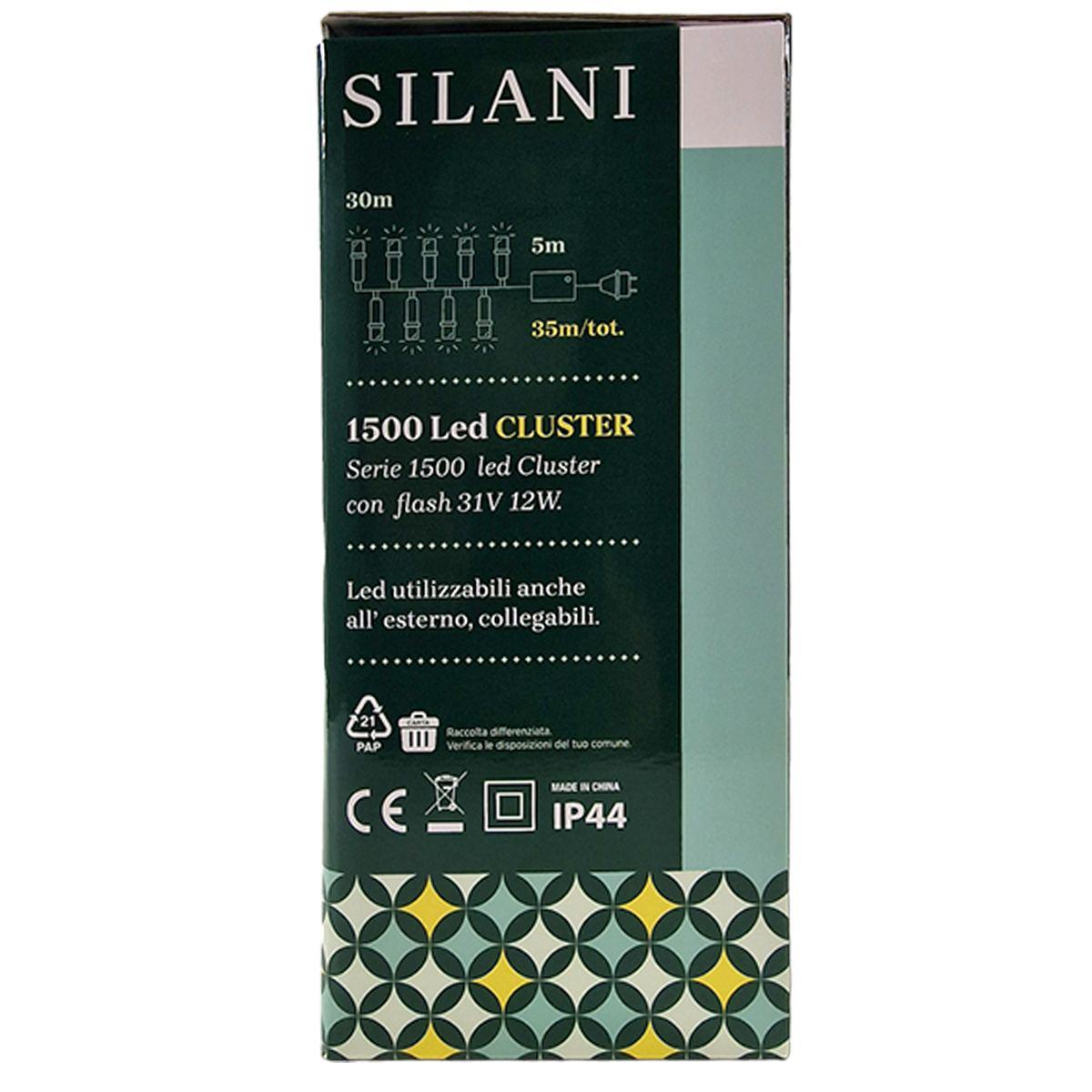 Luci di natale esterno 1500 led cluster bianco caldo 30 prolungabile