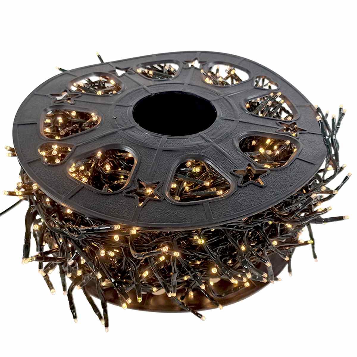 Luci di natale esterno 1500 led cluster bianco caldo 30 prolungabile