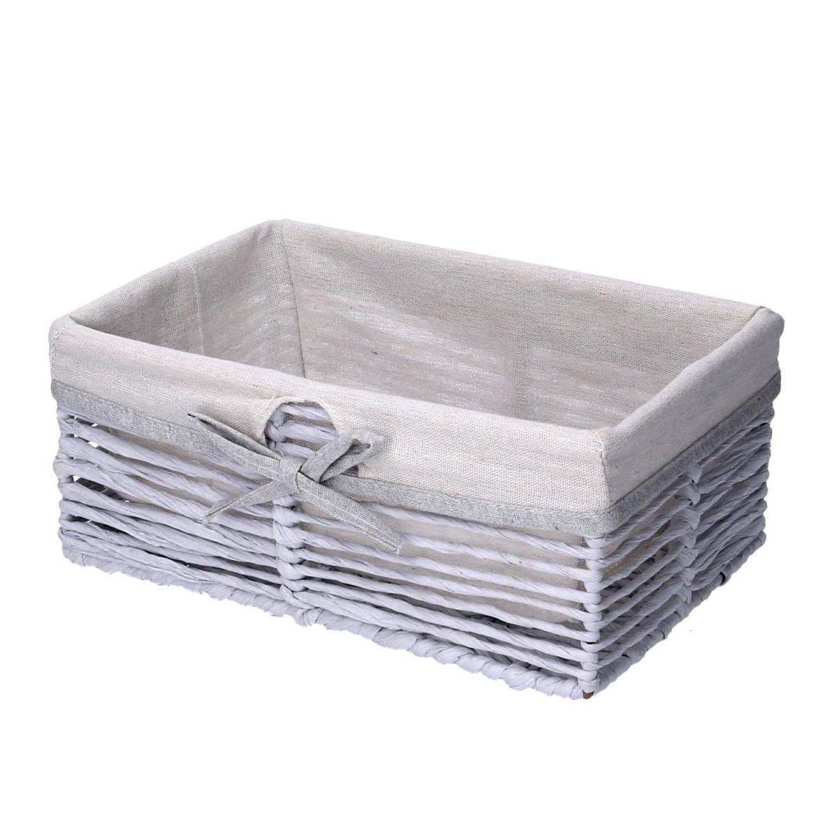 Cesto carta rettangolare grigio fodera 34 x 23 cm