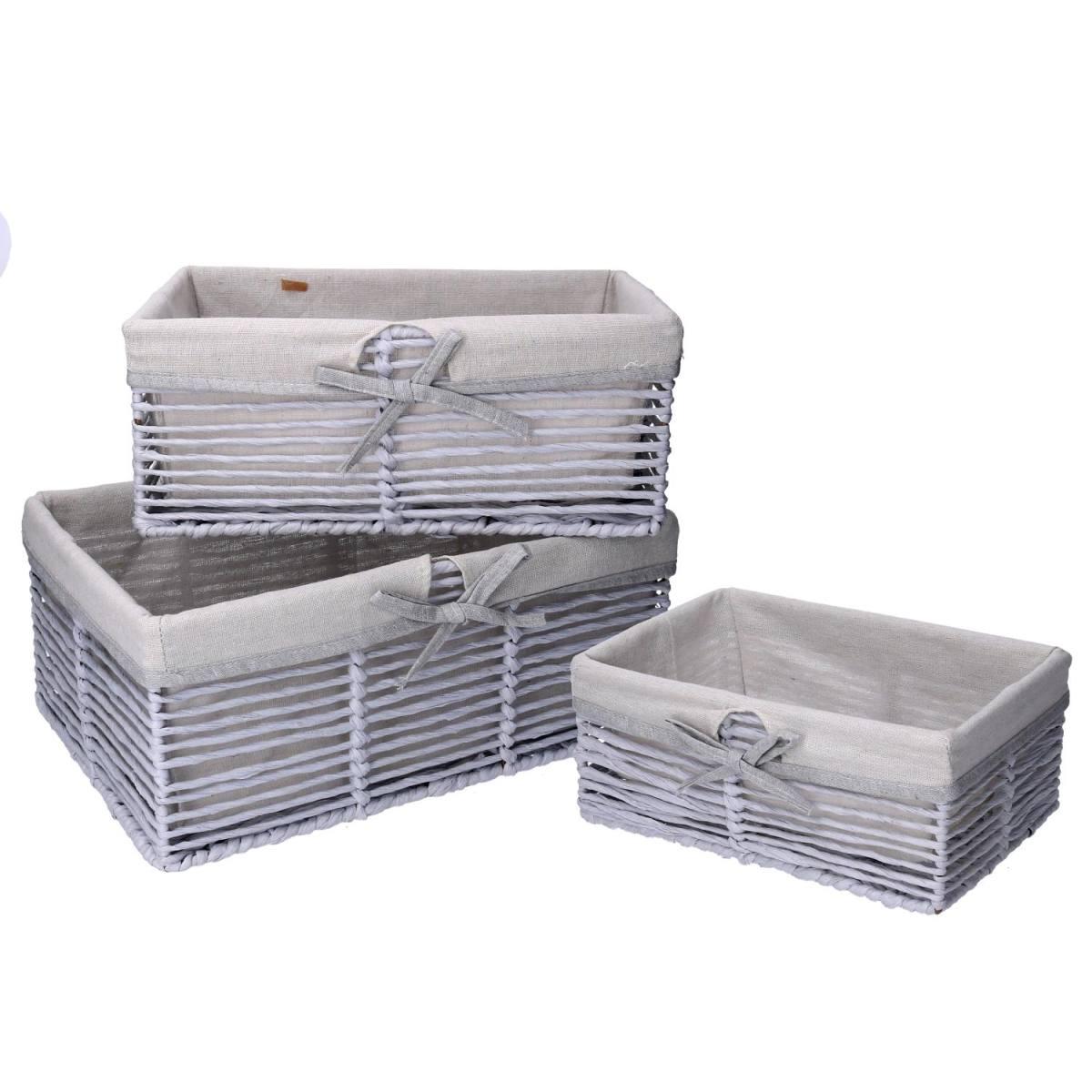 Cesto carta rettangolare grigio 38 x 27 cm