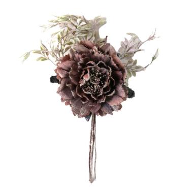 Fiore peonia in tessuto rosa scuro 26 cm