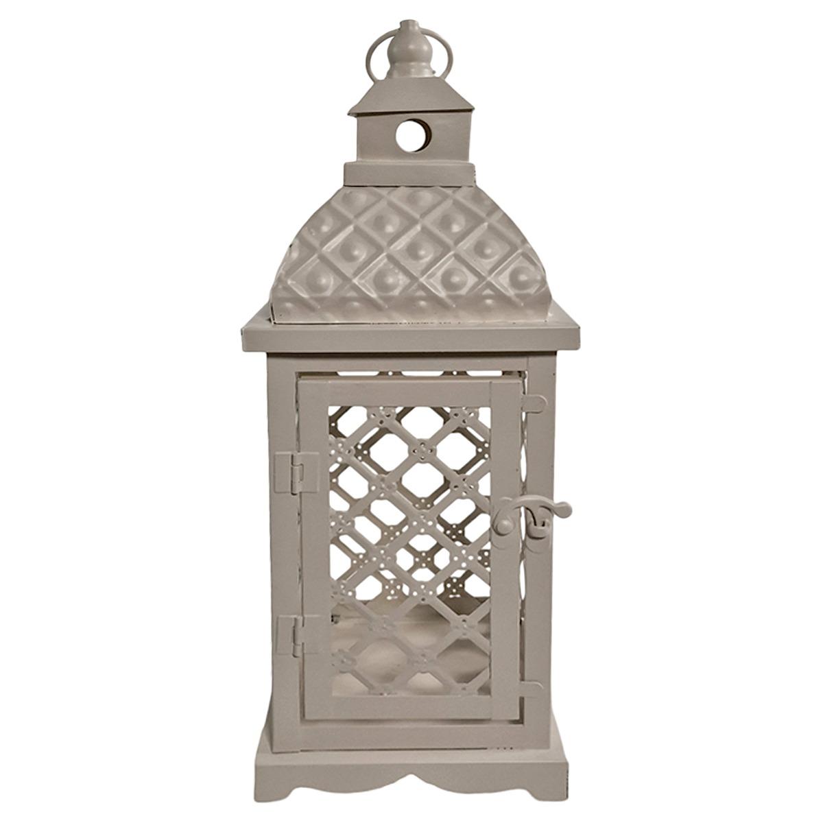 Lanterna metallo beige 13 x 13 cm